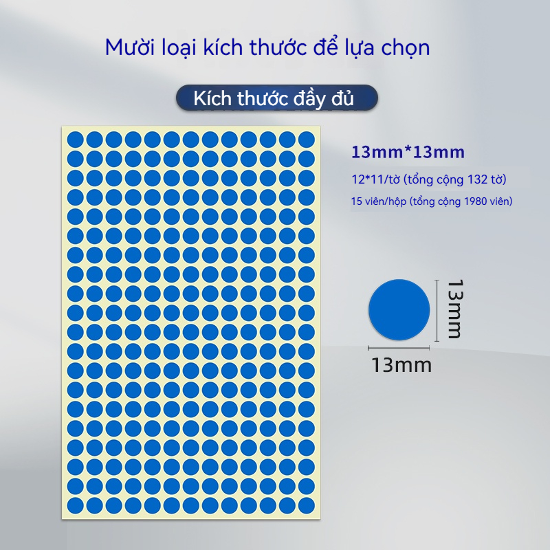 Nhãn Dán Màu 13mm - Ảnh 16
