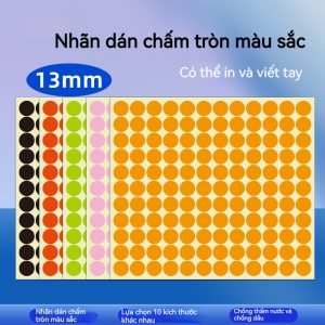 Nhãn Dán Màu 13mm