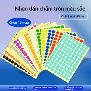 Nhãn Dán Màu 6mm