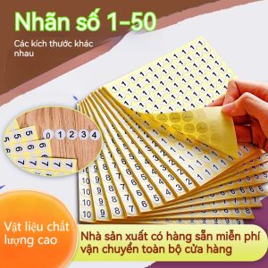 Nhãn Dán Số Màu